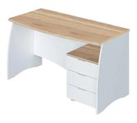 Pegane Bureau professionnel avec caisson - Blanc et chêne