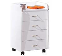 Pegane Caisson de bureau 4 tiroirs - Blanc
