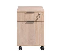 Pegane Caisson de bureau à roulettes - Chêne