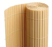 PEGANE Canisse Brise Vue en PVC Tube Plat,Clôture Protection pour Jardin terasse Balcon Coloris Naturel Bambou - Hauteur 160 x Longueur 500 cm 1700g/m2