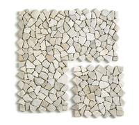 Pegane Carrelage Mosaïque en Marbre Blanc - 30 x 30 cm