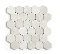 Pegane Carrelage Mosaïque en Marbre Blanc - 33 x 33 cm
