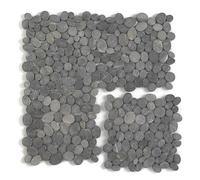 Pegane Carrelage Mosaïque en Marbre Gris Mat - 33 x 33 cm
