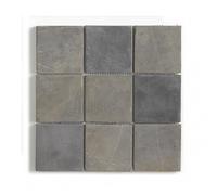 Pegane Carrelage Mosaïque en Marbre Naturel Gris Argent - 30 x 30 cm