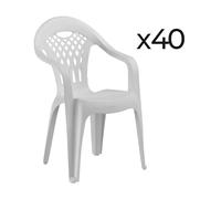 Pegane Chaises de jardin empilables - Blanc