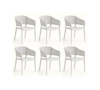 Pegane Chaises de jardin empilables - Blanc