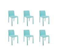 Pegane Chaises de jardin empilables - Bleu Azul