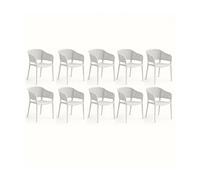 pegane Chaises de jardin empilables lot de 10