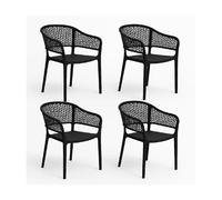 Pegane Chaises de jardin empilables - Noir