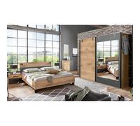 Pegane Chambre adulte complète lit 2 places - Chêne foncé