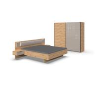 Pegane Chambre complète lit 160x200 - Chêne