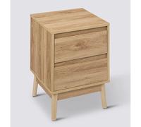 Pegane Chevet 2 tiroirs - Beige