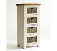Pegane Chiffonnier 4 tiroirs bois - Blanc
