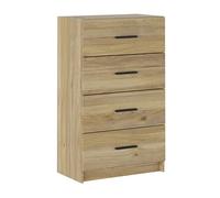 Pegane Chiffonnier 4 tiroirs - Chêne