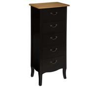 Pegane Chiffonnier 5 tiroirs - Noir