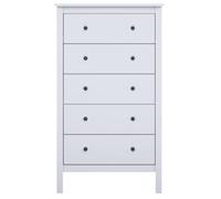 PEGANE Chiffonnier à 5 tiroirs Meuble de Rangement Coloris Blanc - Longueur 76,2 x Hauteur 80,9 x Profondeur 39,5 cm