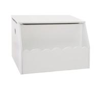 Coffre à jouets coloris blanc en MDF - L. 57,5 x l. 38 x H. 38 cm --
