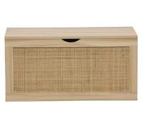 PEGANE Coffre de Rangement, Meuble de Rangement en décor pin, rotin - Longueur 80 x Profondeur 40 x Hauteur 40 cm