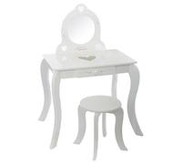 Coiffeuse enfant avec Tabouret coloris blanc en bois - Dim : L60 x l40 x 91 cm - -
