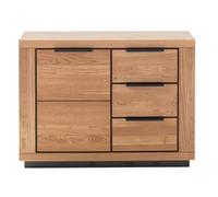 PEGANE Commode 1 Porte 3 tiroirs Coloris chêne Massif huilé - Longueur 107 × Hauteur 80 × Profondeur 40 cm
