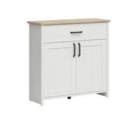 Pegane Commode 2 portes 1 tiroir - Blanc