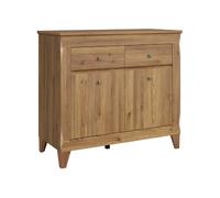 Pegane Commode 2 portes 2 tiroirs - Bois clair