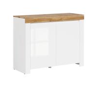 Pegane Commode 2 portes - Blanc chêne