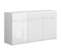 Pegane Commode 3 portes 3 tiroirs - Blanc
