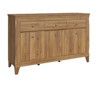 Pegane Commode 3 portes 3 tiroirs - Bois clair