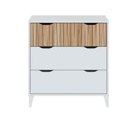 Pegane Commode 3 tiroirs - Blanc