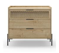 Pegane Commode 3 tiroirs - Chêne