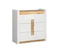 Pegane Commode 3 tiroirs - Chêne clair