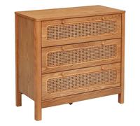 Pegane Commode 3 tiroirs en rotin - Naturel