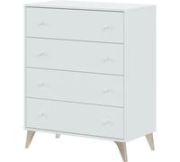 Pegane Commode 4 tiroirs - Blanc