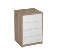 Pegane Commode 4 tiroirs - Chêne
