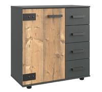 Pegane Commode 4 tiroirs - Chêne