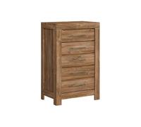 Pegane Commode 5 tiroirs design - Chêne