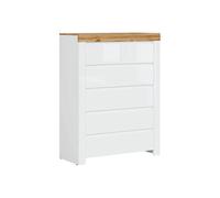 Pegane Commode 6 tiroirs - Blanc chêne