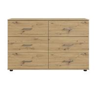 Pegane Commode 6 tiroirs - Chêne