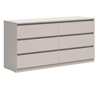 PEGANE Commode à 6 tiroirs Meuble de Rangement Coloris Beige - Longueur 150 x Profondeur 45 x Hauteur 75,5 cm