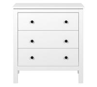 PEGANE Commode à 6 tiroirs Meuble de rangmenet Coloris Blanc - Longueur 81 x Hauteur 74,2 x Profondeur 39,5 cm