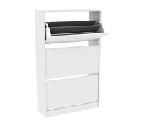 Pegane Commode à chaussures 3 abattants - Blanc