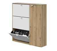 Pegane commode à chaussures 4 portes - Chêne nordique