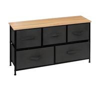 Pegane Commode basse 5 tiroirs - Gris foncé