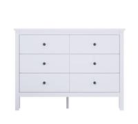 PEGANE Commode Blanche Meuble de Rangement à 6 tiroirs - Longueur 80,9 x Hauteur 76,2 x Profondeur 39,5 cm