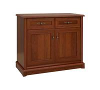 Pegane Commode buffet 2 portes 2 tiroirs - Châtaigne
