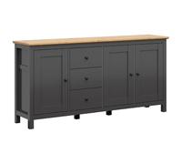 Pegane Commode buffet 3 portes 3 tiroirs - Graphite