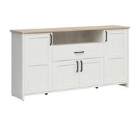Pegane Commode buffet 4 portes - Blanc
