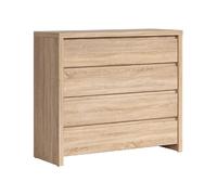 Pegane Commode buffet 4 tiroirs - Chêne sonoma