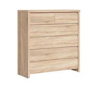 Pegane Commode 6 tiroirs - Chêne